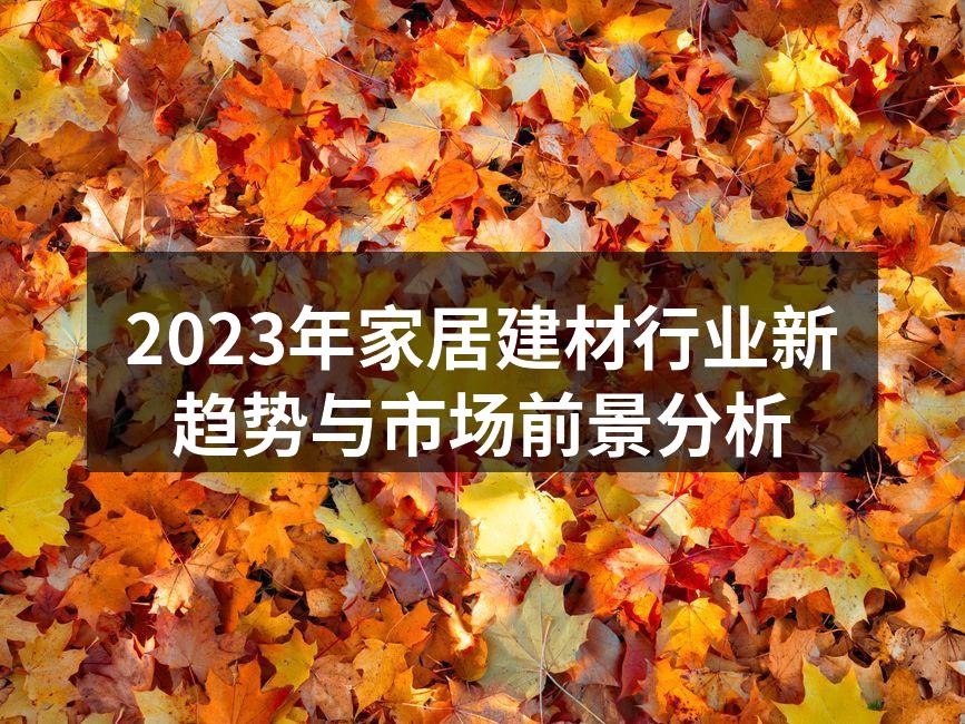 2023年家居建材行业新趋势与市场前景分析